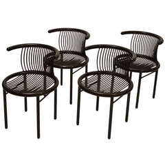 Set of Four Ebonised Dining Chairs by Luebke
