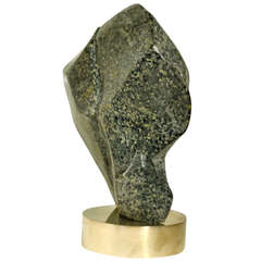 Abstract Granite Sculpture No 6 on Bronze Plinth by Alice Ward
