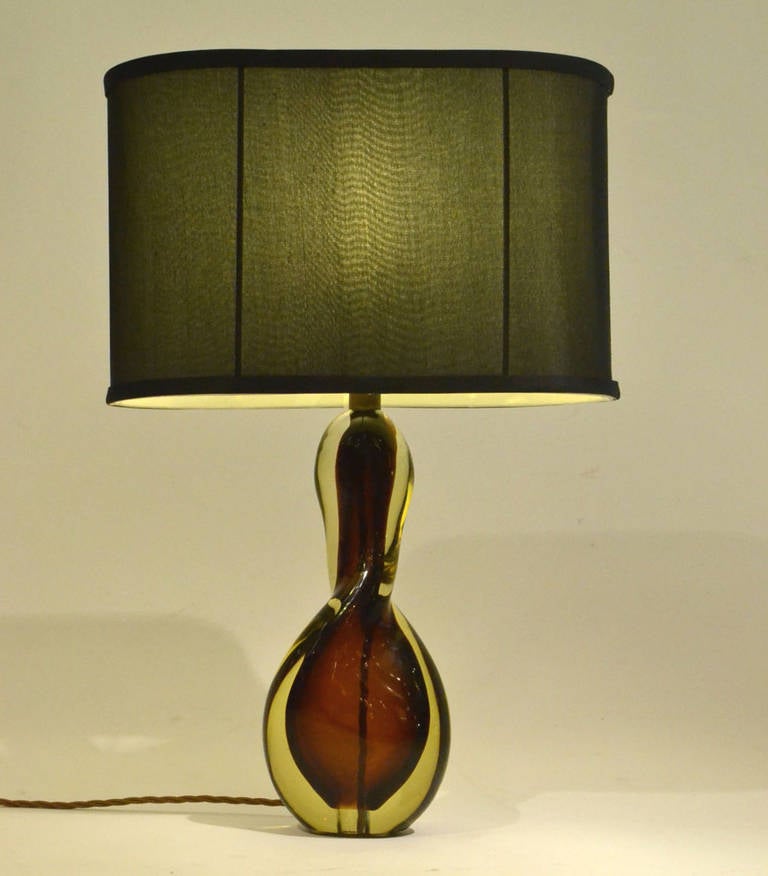 Murano Midcentury Glass Table Lamp by Flavio Polli