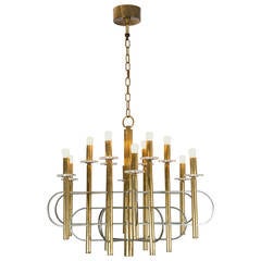 Sciolari Brass and Nickel Chandelier 6
