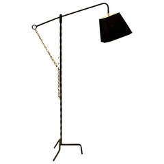 Vintage French Forged  Steel Floor Lamp