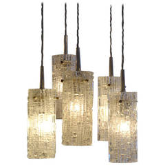Five Tiered Glass Chandelier by Kalmar 7