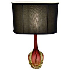 Murano Midcentury Glass Table Lamp Attributed to Seguso
