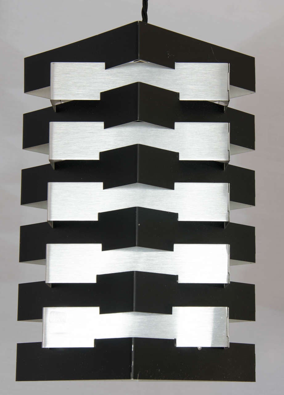 Mid-Century Modern 1960s Set of Four Geometric Dutch Pendant Lamps by Hoogervorst