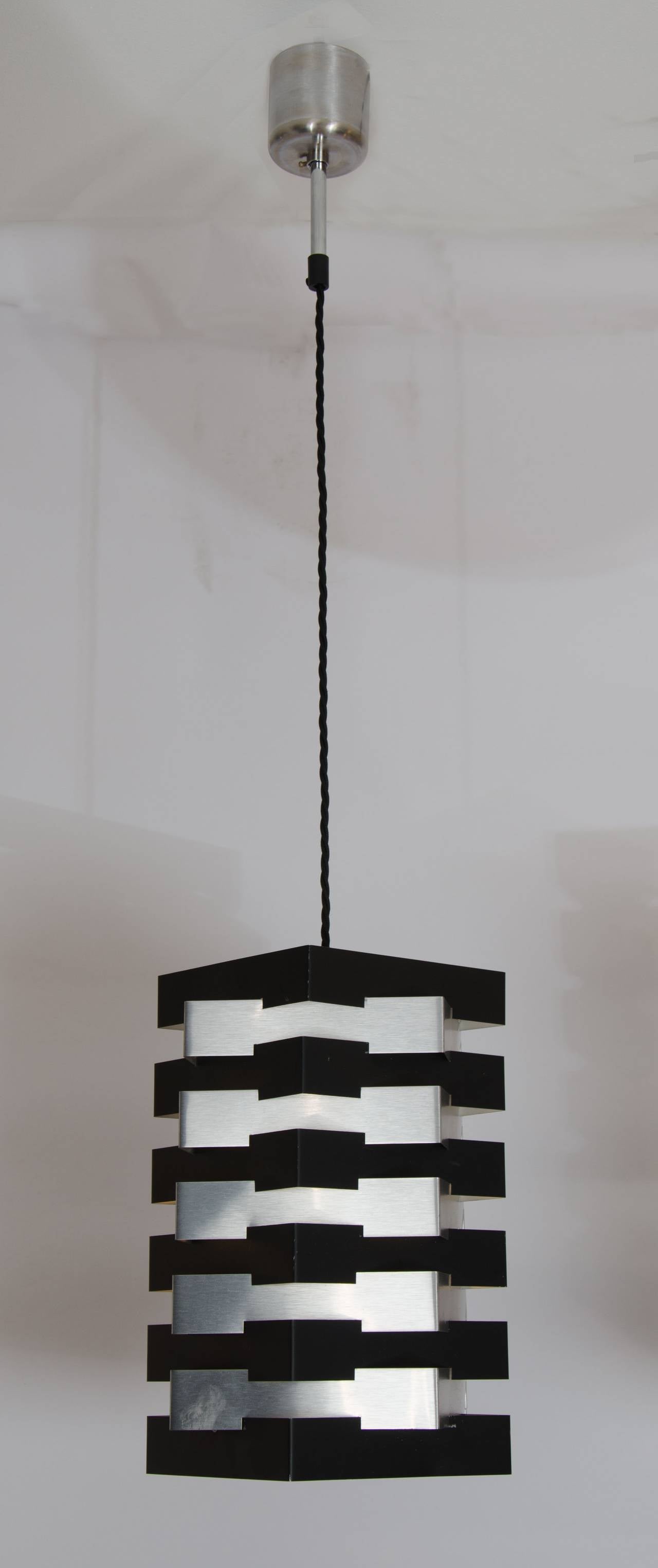 European 1960s Set of Four Geometric Dutch Pendant Lamps by Hoogervorst