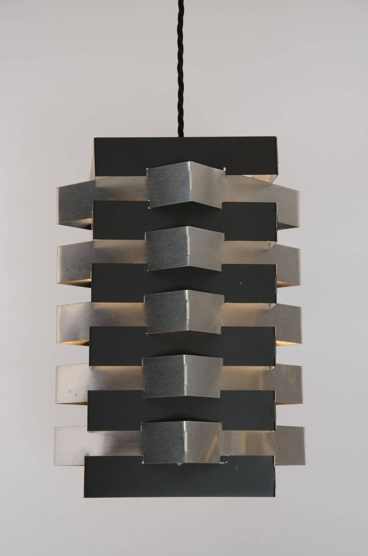 1960s Set of Four Geometric Dutch Pendant Lamps by Hoogervorst 3