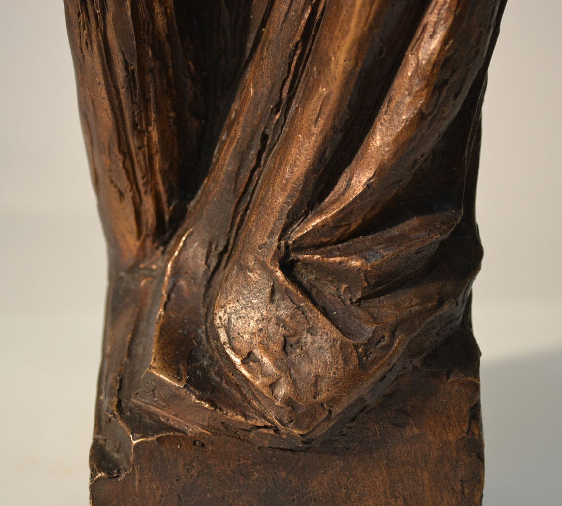 Cast Melancholic Female Bronze Sculpture
