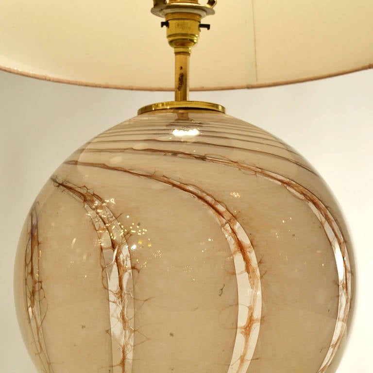 Blown Glass 1960's Italian Handblown Murano Lamp in Old Pink