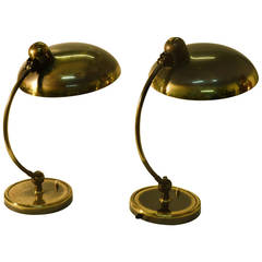 Pair fo Brass Kaiser Lamps by Christian Dell