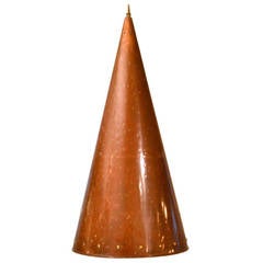 1950's Scandinavian Cone-Shaped Hand Beaten Copper Pendant Lamp 12