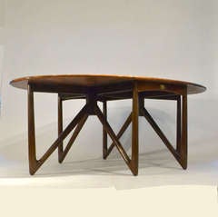 Danish drop leave dining table