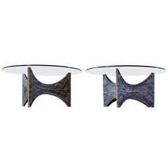 Pair of Sculptural Aluminum Coffee Tables Pair of Sculptural Aluminum Coffee Tables