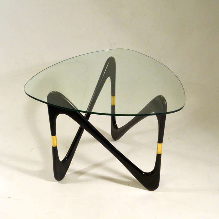 1950s Italian Triangular Coffee Table attributed to Cesare Lacca