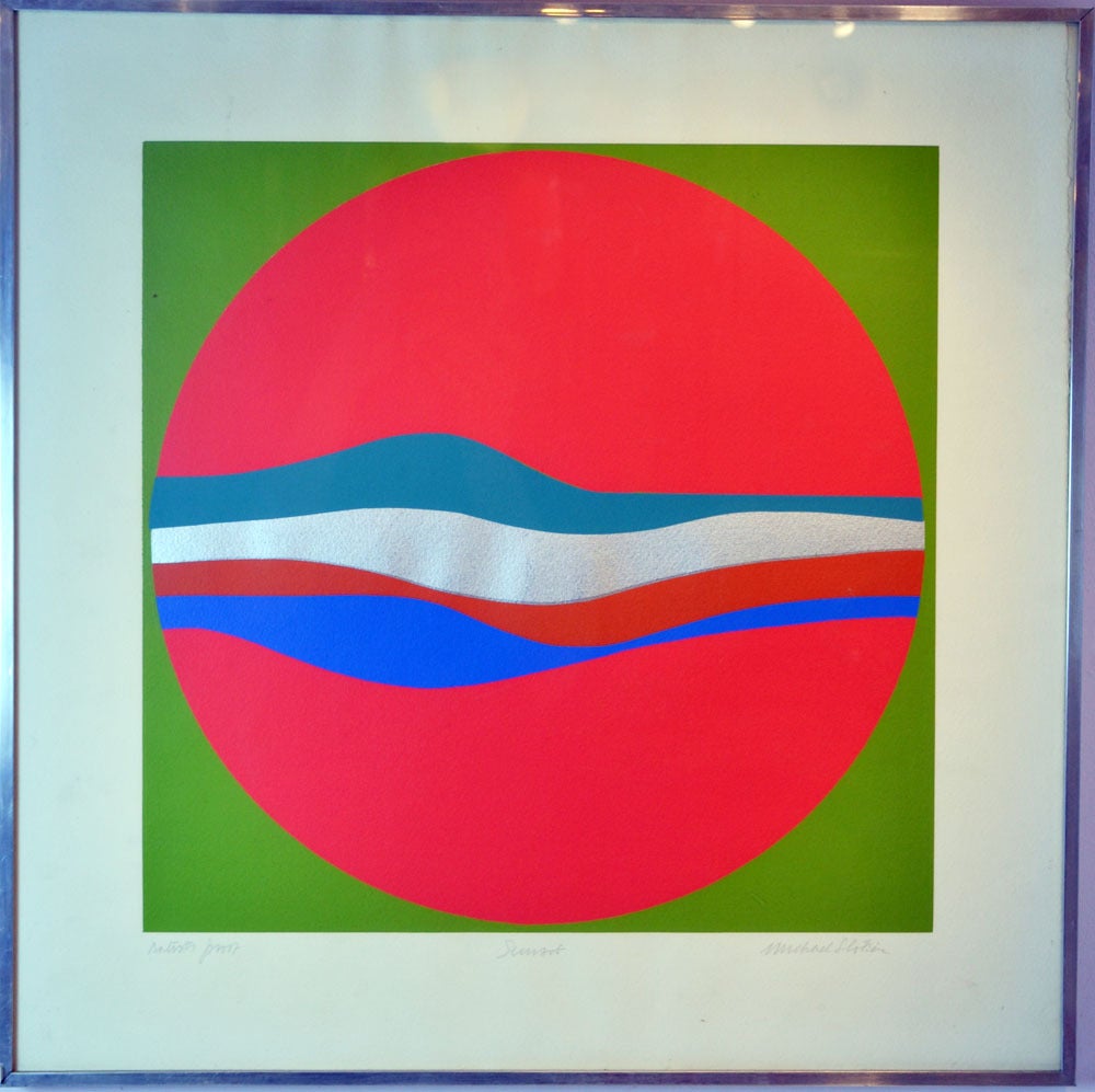 Artist Proof screen print ' Sun Set' in alluminum frame
By Michael Slotkian

Dimensions print; 41 x 41 cm
Dimensions including the frame; 57x57 cm