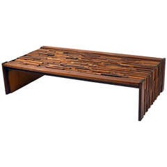 Rosewood Brazilian Relief Coffee Table by Parcifal Lafer