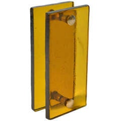 1960's French Large Amber Glass Push and Pull Door Handle 3