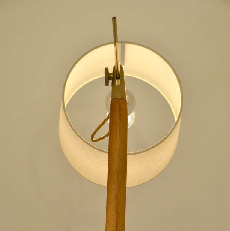 1950's Hand Carved Wooden British Floor Lamp 1