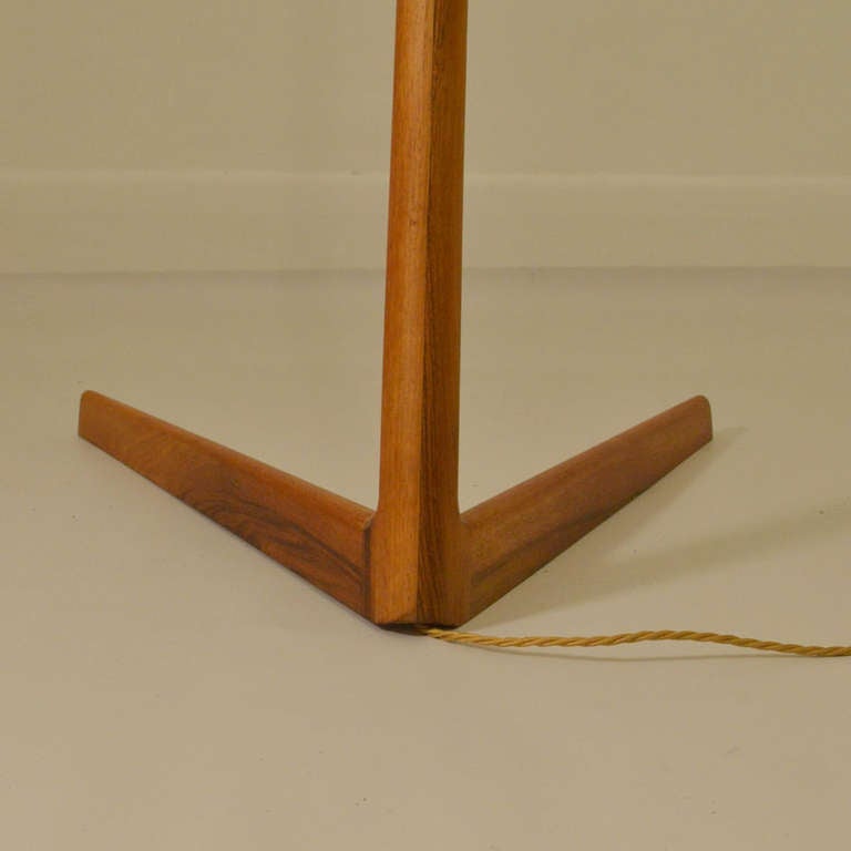 1950's Hand Carved Wooden British Floor Lamp 2