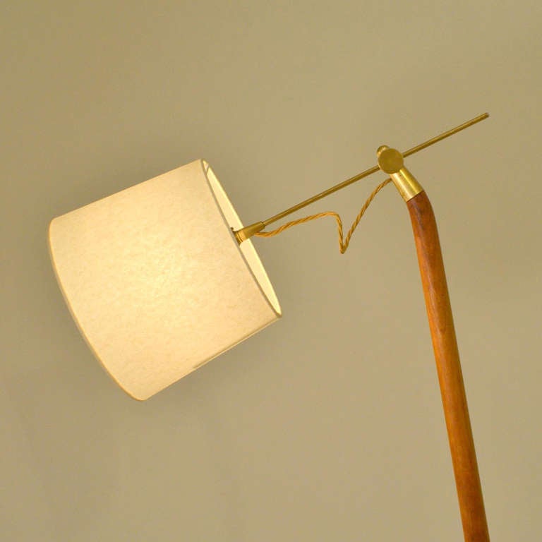 Mid-20th Century 1950's Hand Carved Wooden British Floor Lamp
