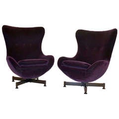 Pair of  Mid Century Swivel Chairs