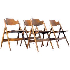 Four 1950s Egon Eiermann Ply Wood Folding Chairs 2