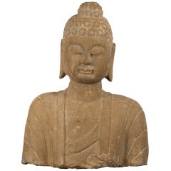 Antique Thai Sandstone Statue Of The Buddha