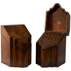Two Mahogany Knife Boxes Antique Two Mahogany Knife Boxes