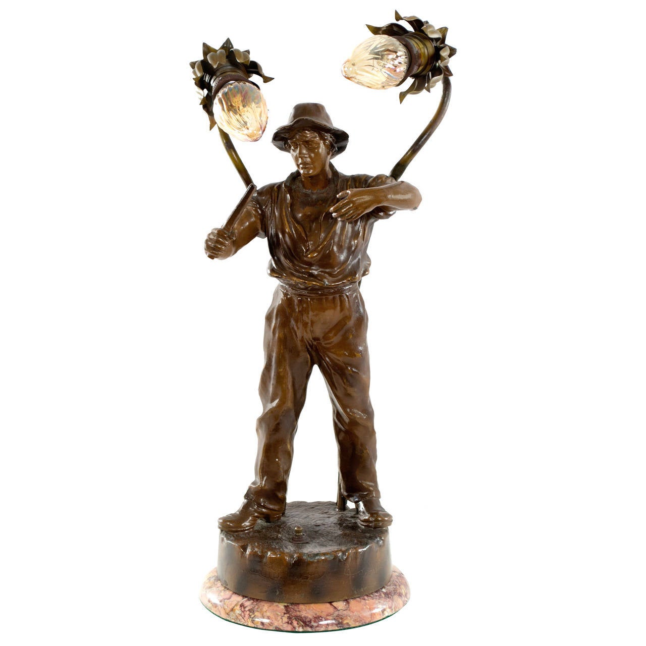 Bronze Sculpture Table Lamp At 1stdibs Table Lamp With Bronze Sculpture Of A Breton Farmer