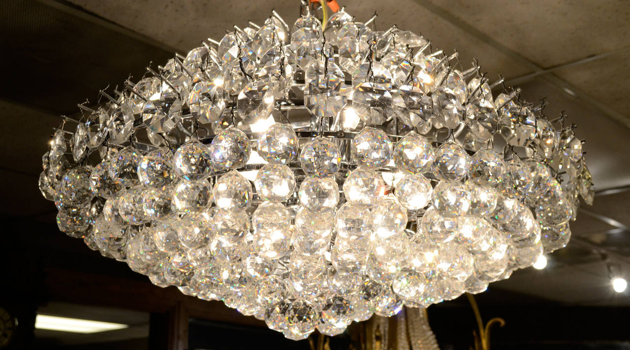 Italian Cut-Glass Candelier In Good Condition In Salt Lake City, UT