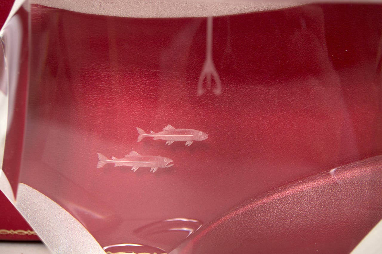 steuben glass eskimo fishing