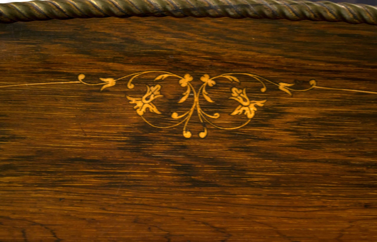 Marquetry A large Louis XV style marquetry and ormolu canterbury