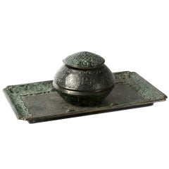 An Arts & Crafts Inkwell and Stand