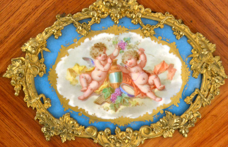 Russian Royal Box in Porcelain, Exotic Woods, and Ormolu In Good Condition In Salt Lake City, UT