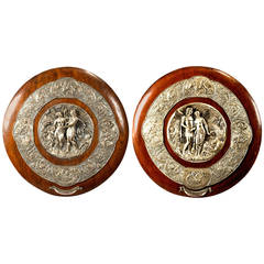 A Pair of English Silver Shields depicting A Midsummer
s Night
s Dream