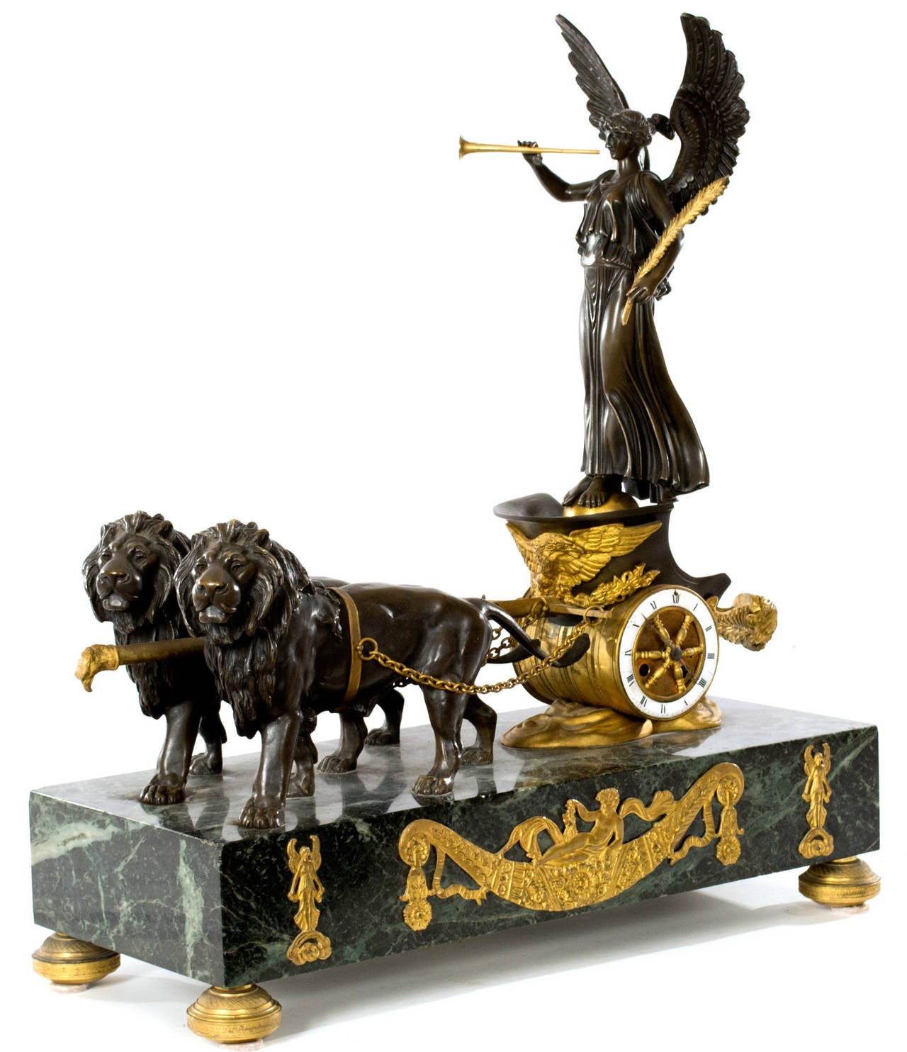 Napoleon III French Empire Style Bronze and Ormolu Mantle Clock