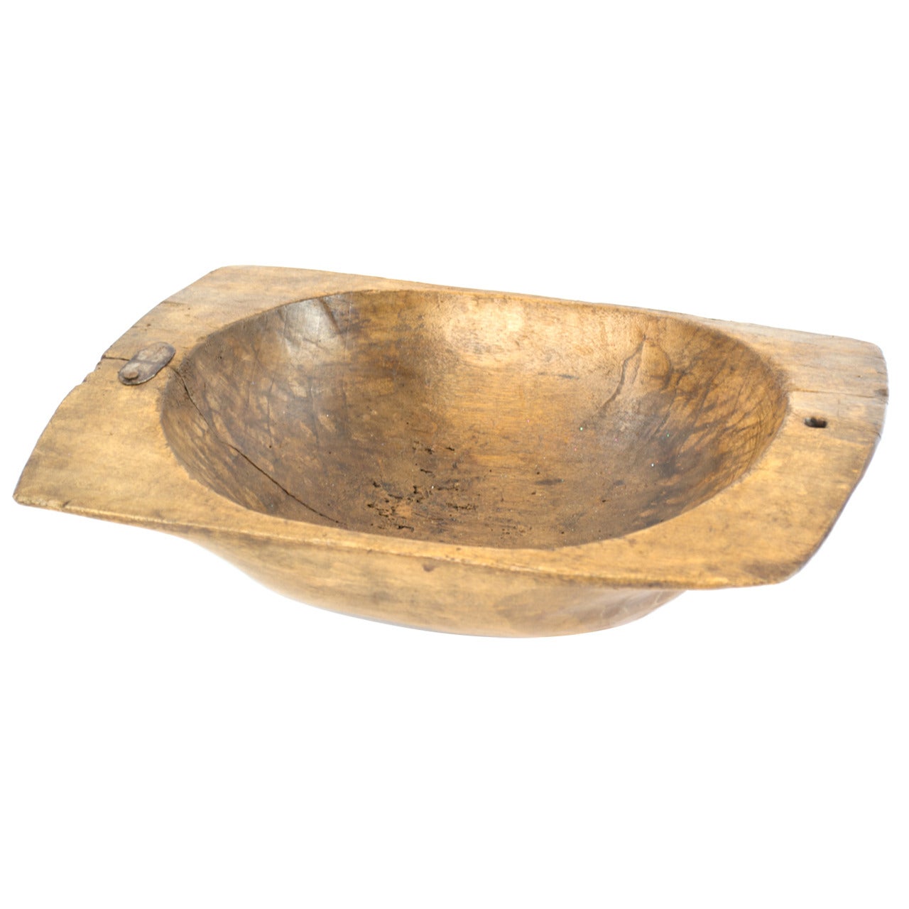 A French Farm Table Carved Wood Bowl For Sale