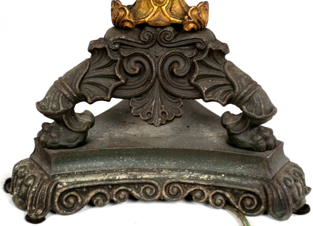 Gilt Pair of Bronze and Ormolu Renaissance Revival Table Lamps