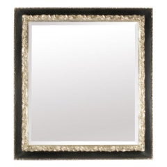 Silvered and Ebonized Bevelled Mirror