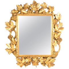 Italian Gilt And Bevelled Grapevine Mirror
