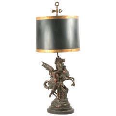 Sculpted Lamp of "Persée et Pégase avec la tête de Méduse" Emile Picault 6