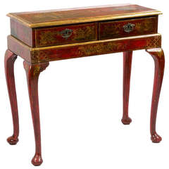 An eighteenth-century red-lacquered side table