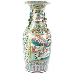 A Canton famille rose baluster vase