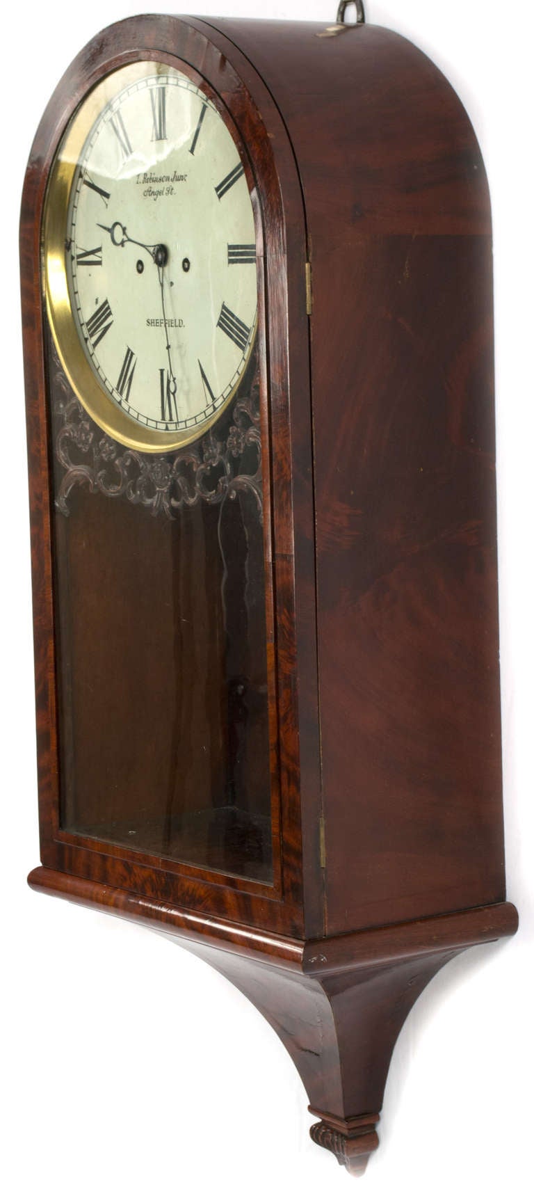 English Mahogany Wall Clock by T. Robinson Jun. 1