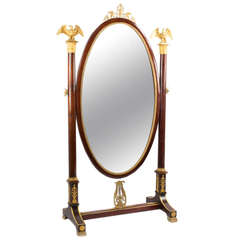 A Napoleon III Full-length Ormolu And Mahogany Mirror