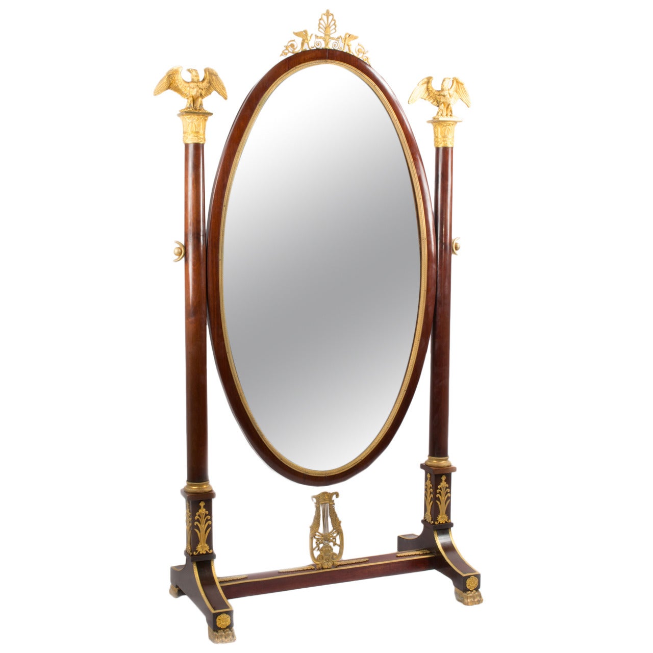 A Napoleon III Full-length Ormolu And Mahogany Mirror