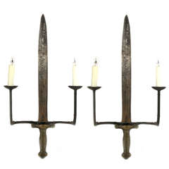 Pair of French Empire Sword Sconces