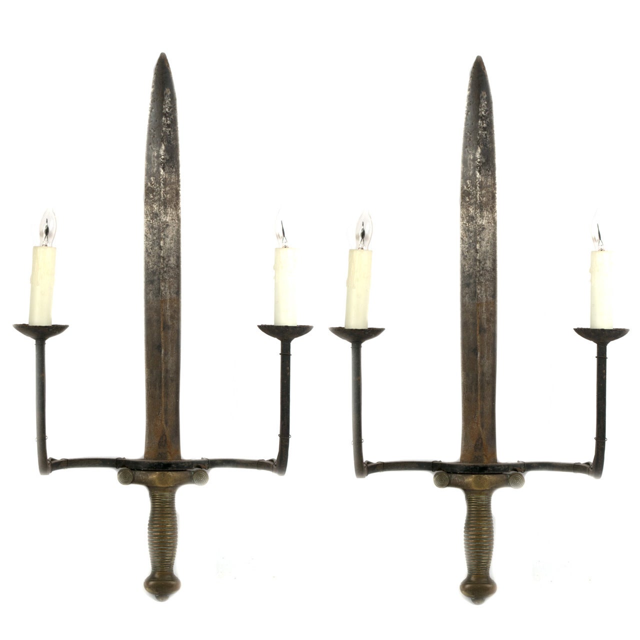 Paire d'appliques françaises avec épée de l'Empire