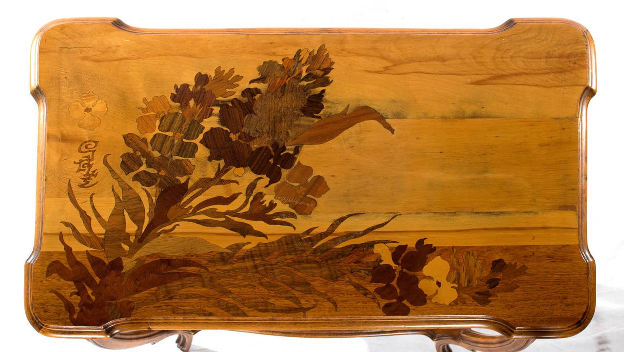 Émile Gallé Art Nouveau Side Table In Good Condition In Salt Lake City, UT