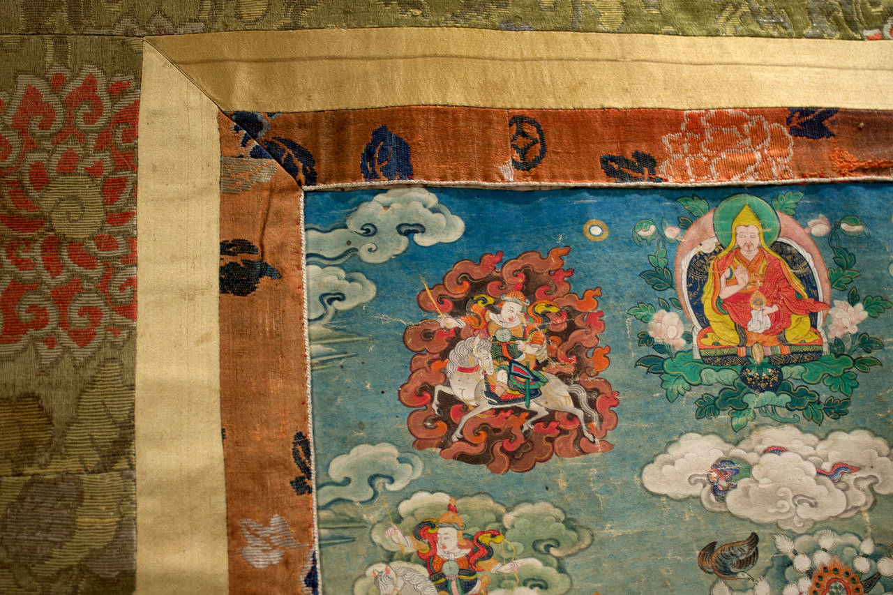 Tibetan Mounted Thangka Scroll Painting of Vaishravana 1