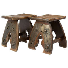 Antique A Pair Of French Arts & Crafts Footstools